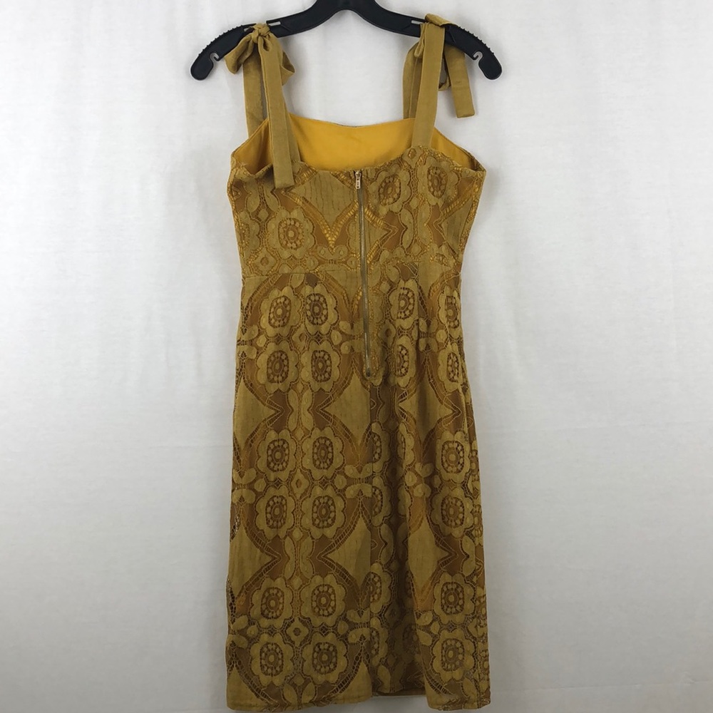 4 Sienna Mustard Lace Sheath Dress - Picture 4 of 5